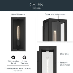 Kichler - 59208BKT - One Light Outdoor Wall Mount - Calen - Textured Black