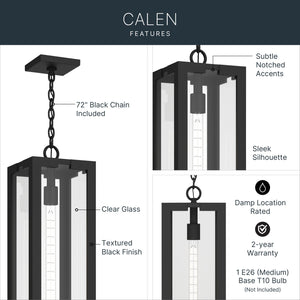 Kichler - 59212BKT - One Light Outdoor Pendant - Calen - Textured Black