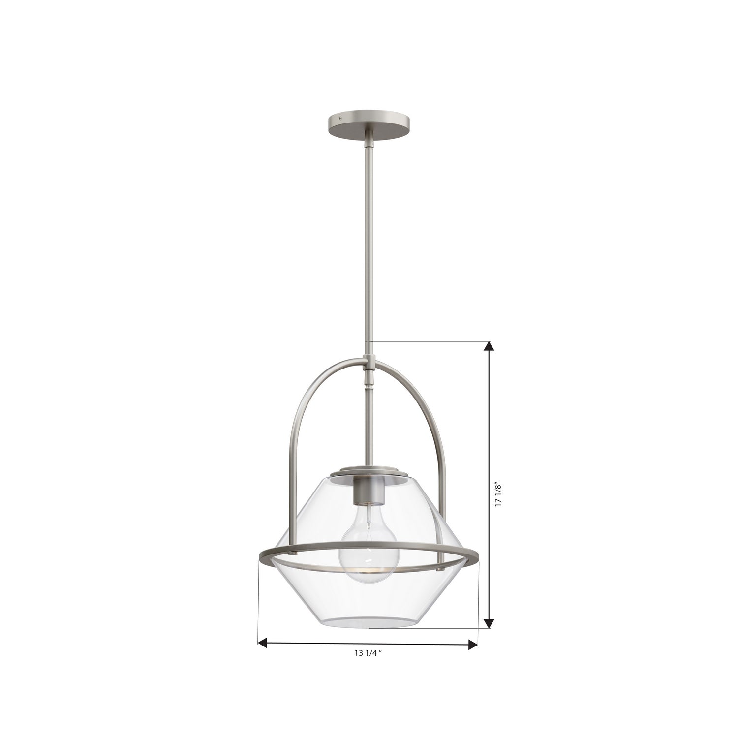 Minka-Lavery - 11895-84 - One Light Pendant - Coralyn - Brushed Nickel