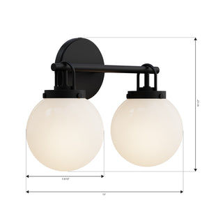 Minka-Lavery - 12012-899 - Two Light Vanity - Ortesa - Dark Matte Black