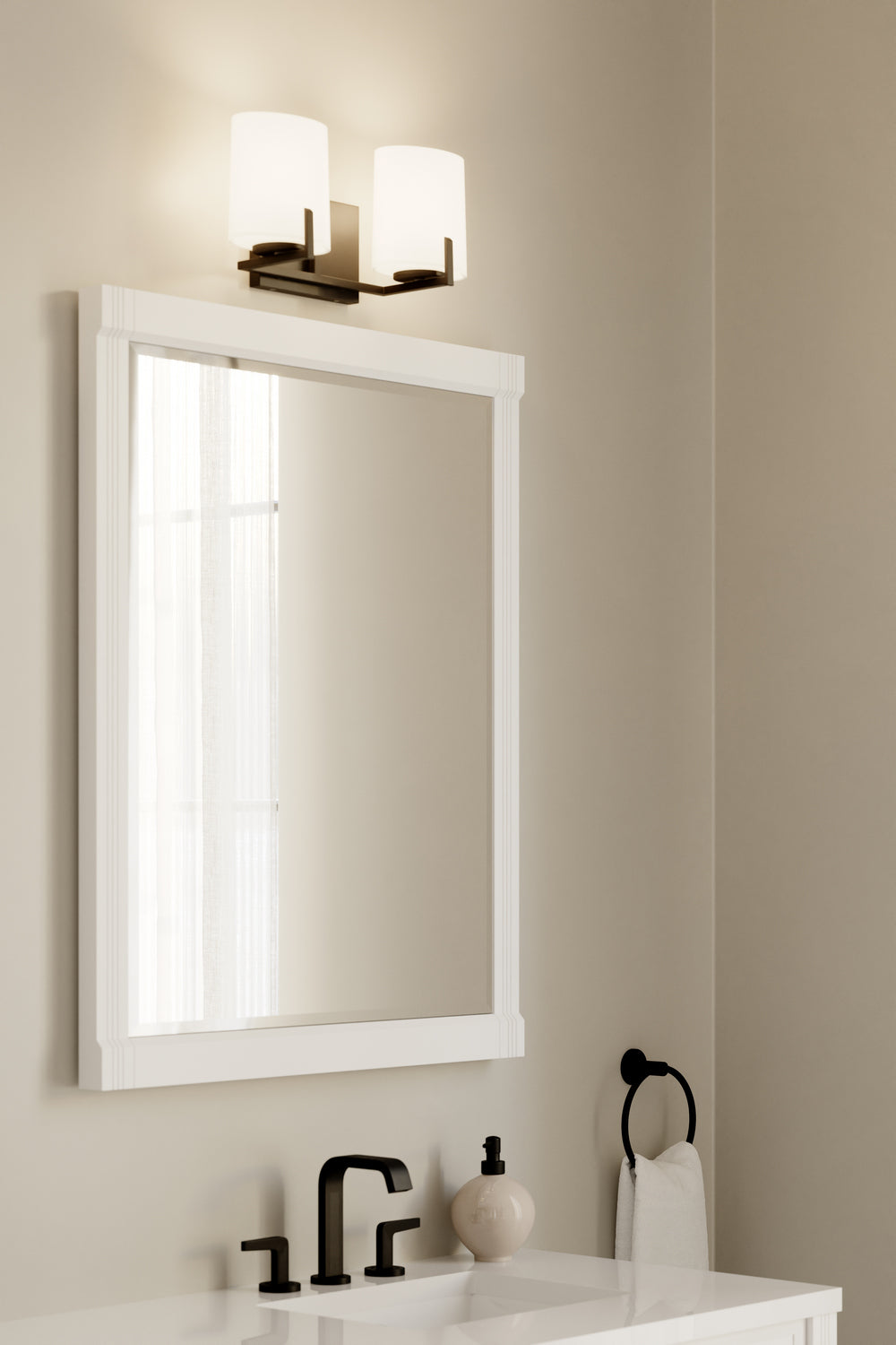 Minka-Lavery - 12432-899 - Two Light Vanity - Mirelle - Dark Matte Black