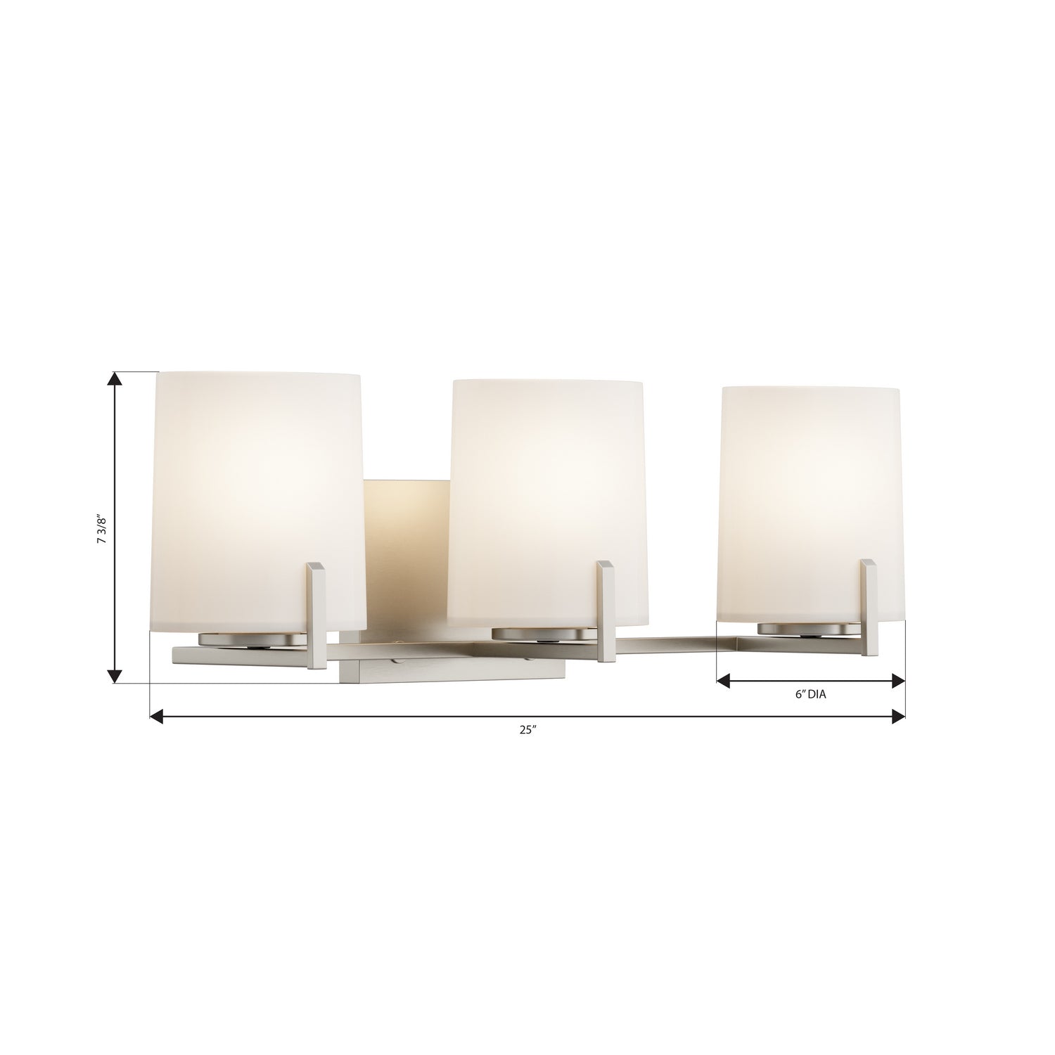 Minka-Lavery - 12433-84 - Three Light Vanity - Mirelle - Brushed Nickel