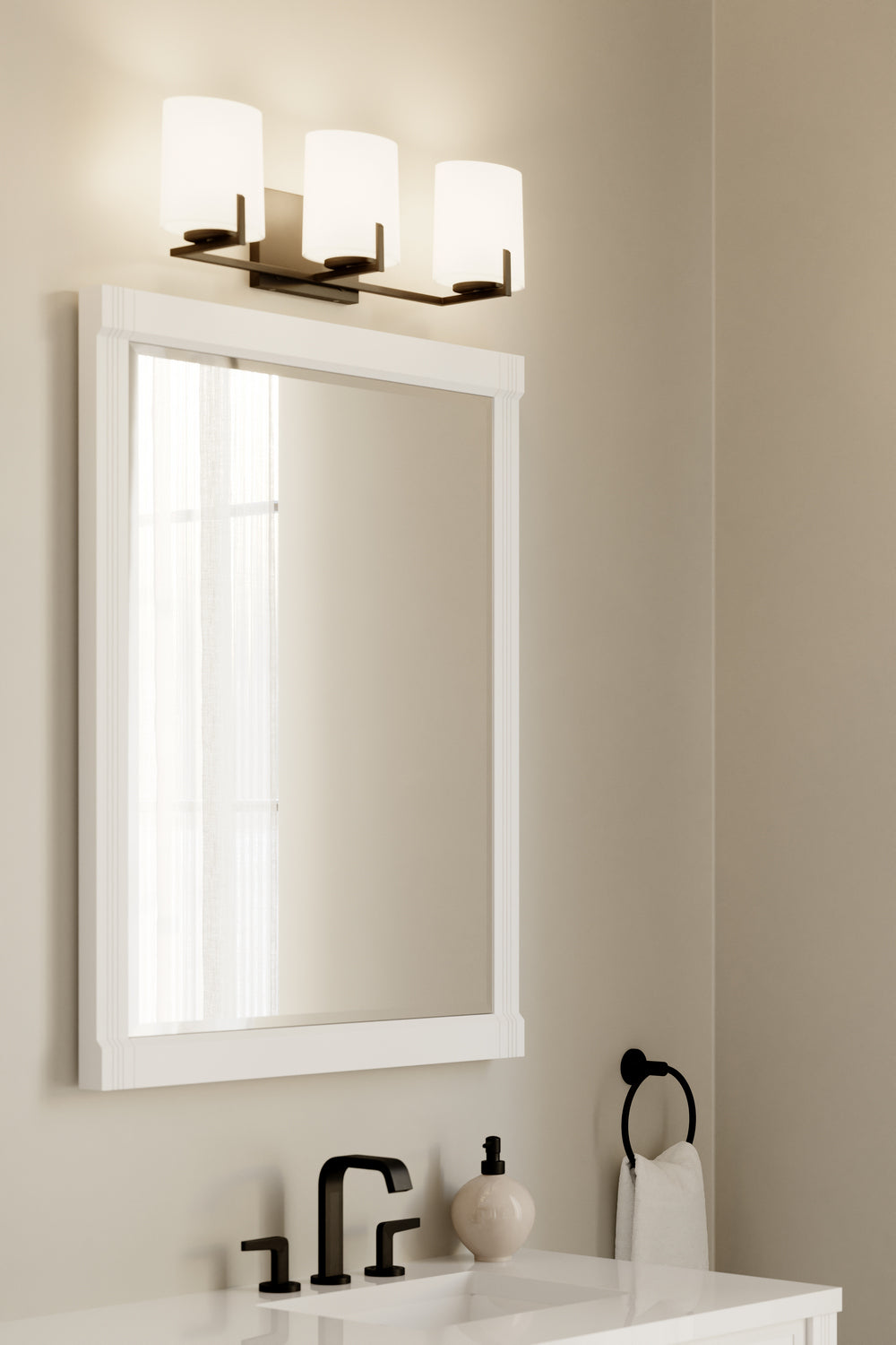Minka-Lavery - 12433-899 - Three Light Vanity - Mirelle - Dark Matte Black