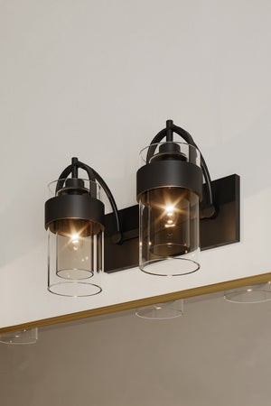 Minka-Lavery - 1912-899 - Two Light Vanity - Ravik - Dark Matte Black