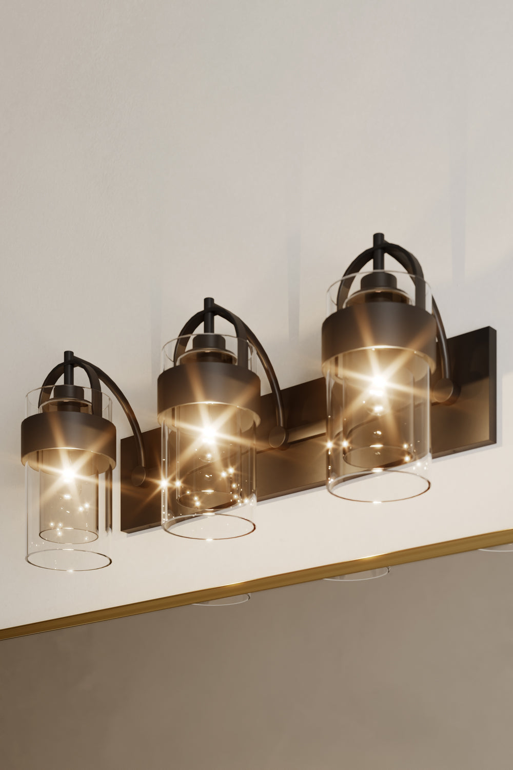 Minka-Lavery - 1913-899 - Three Light Vanity - Ravik - Dark Matte Black