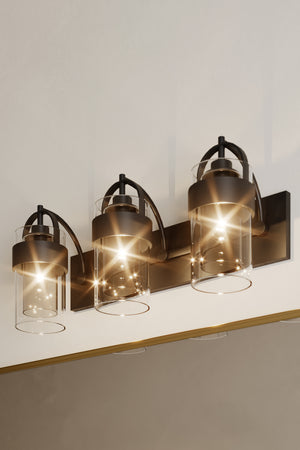 Minka-Lavery - 1913-899 - Three Light Vanity - Ravik - Dark Matte Black