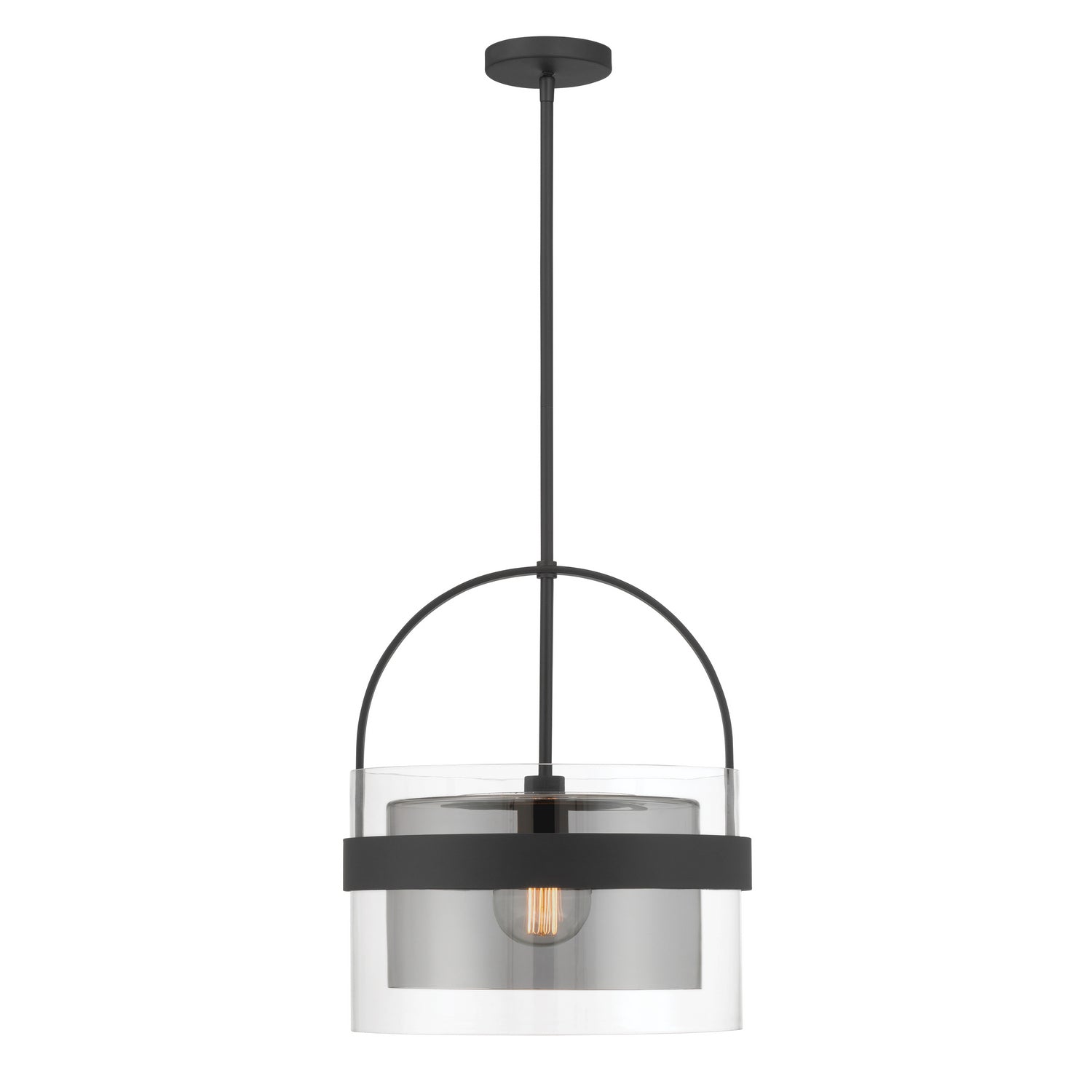 Minka-Lavery - 1916-899 - One Light Convertible Pendant/Semi-Flush Mount - Ravik - Dark Matte Black