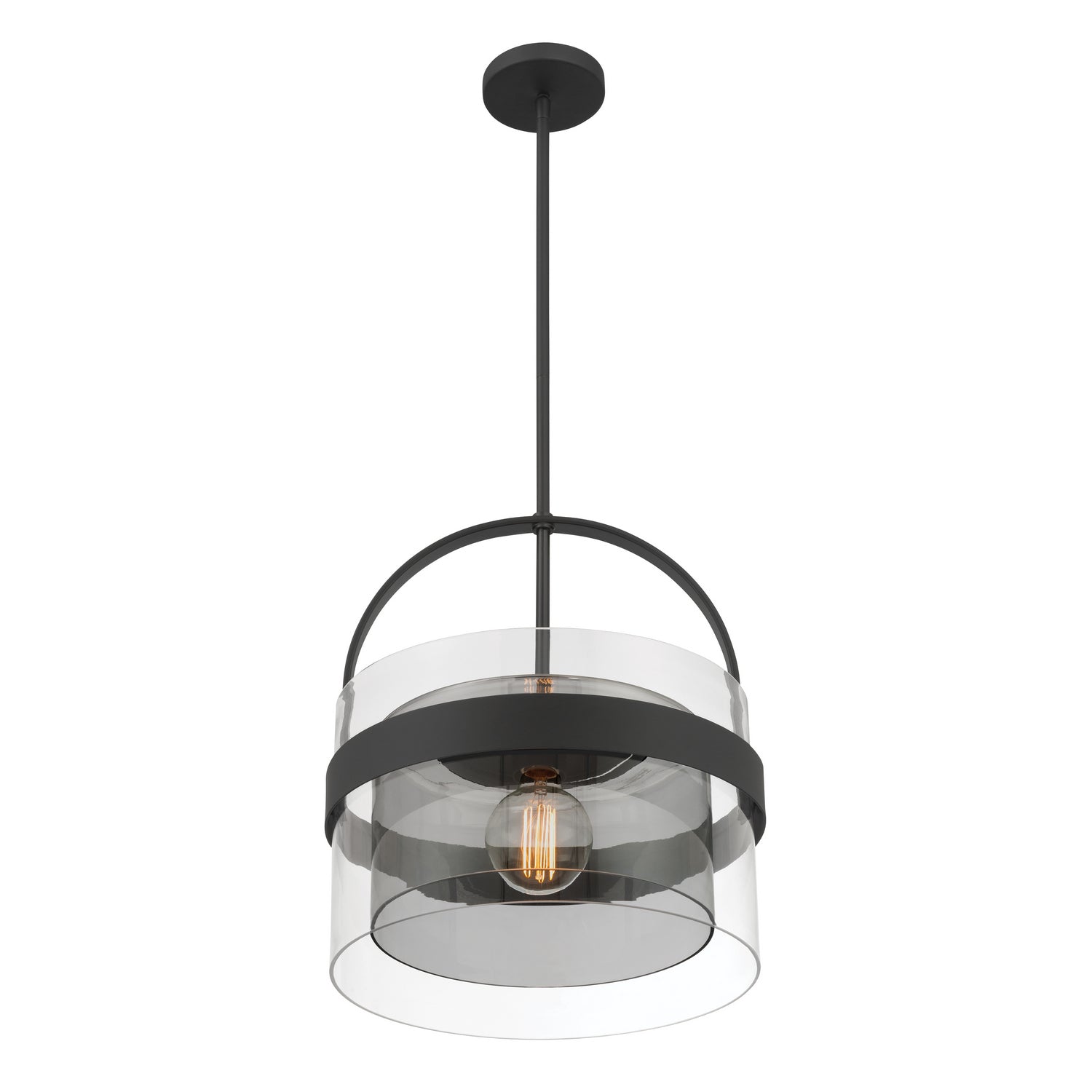 Minka-Lavery - 1916-899 - One Light Convertible Pendant/Semi-Flush Mount - Ravik - Dark Matte Black