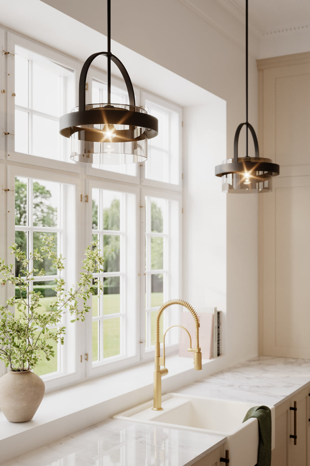 Minka-Lavery - 1916-899 - One Light Convertible Pendant/Semi-Flush Mount - Ravik - Dark Matte Black