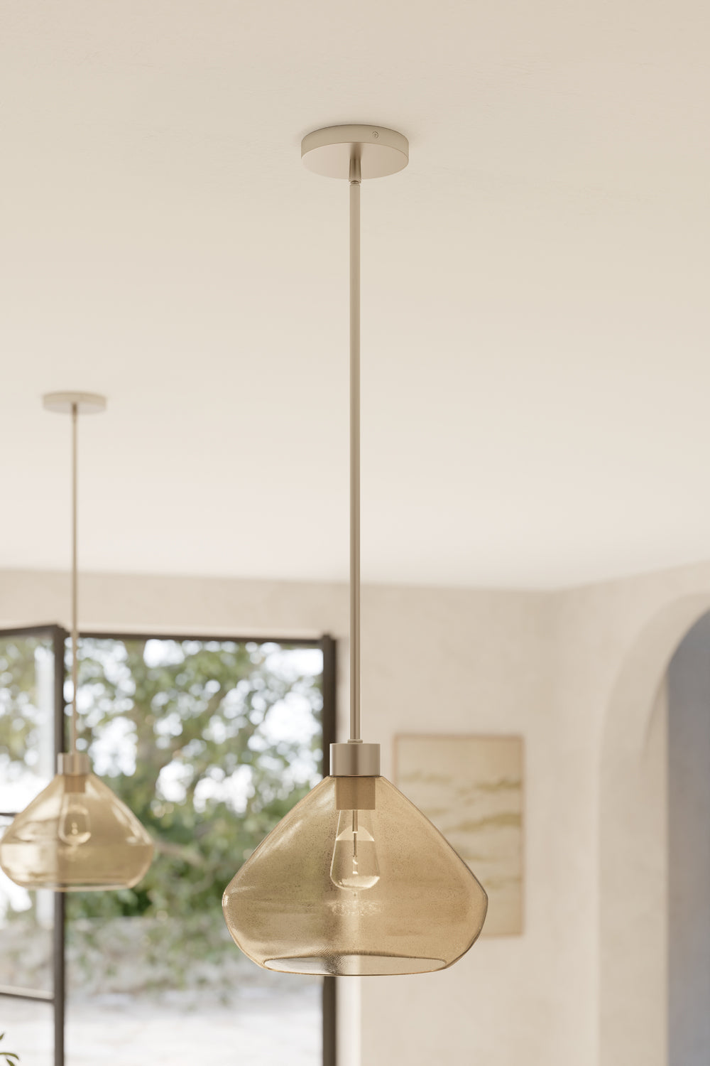 Minka-Lavery - 19415-84 - One Light Pendant - Elaris - Brushed Nickel