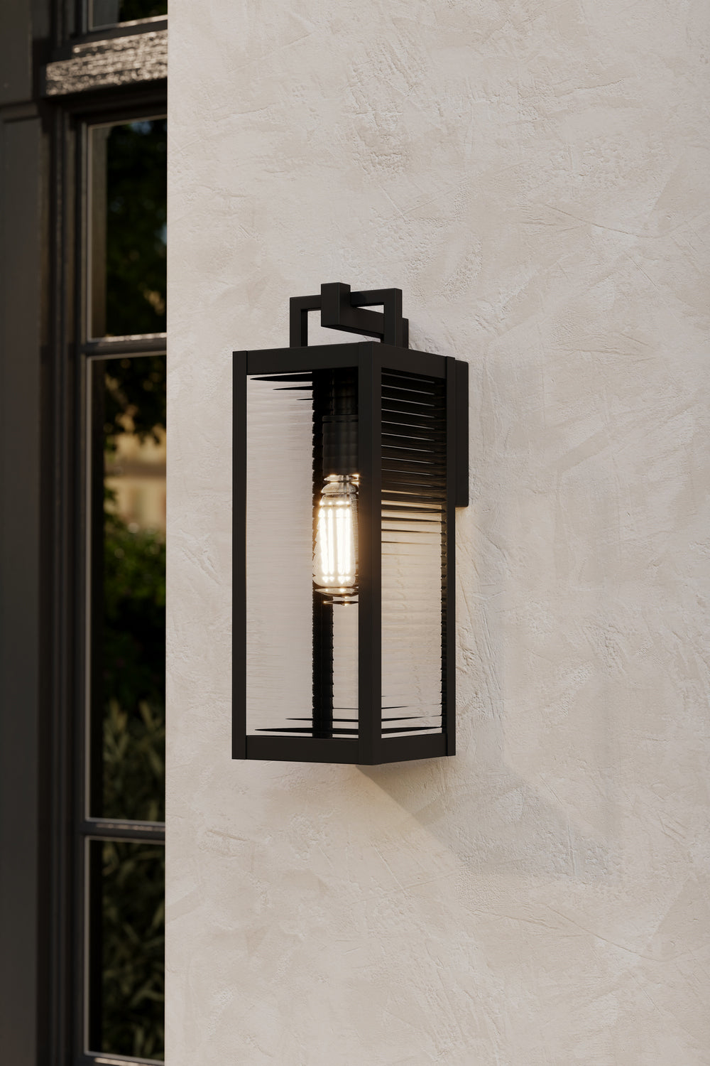 Minka-Lavery - 78201-899 - One Light Outdoor Wall Sconce - Edgewood - Dark Matte Black