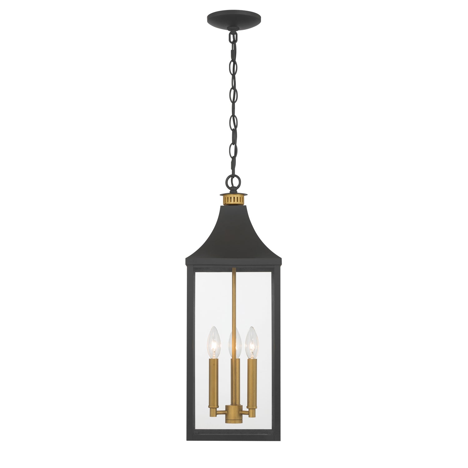 Minka-Lavery - 78304-734 - Three Light Outdoor Hanging Lantern - Hurstborne - Dark Matte Black