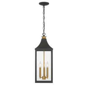 Minka-Lavery - 78304-734 - Three Light Outdoor Hanging Lantern - Hurstborne - Dark Matte Black