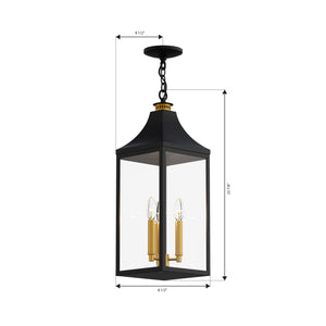 Minka-Lavery - 78304-734 - Three Light Outdoor Hanging Lantern - Hurstborne - Dark Matte Black
