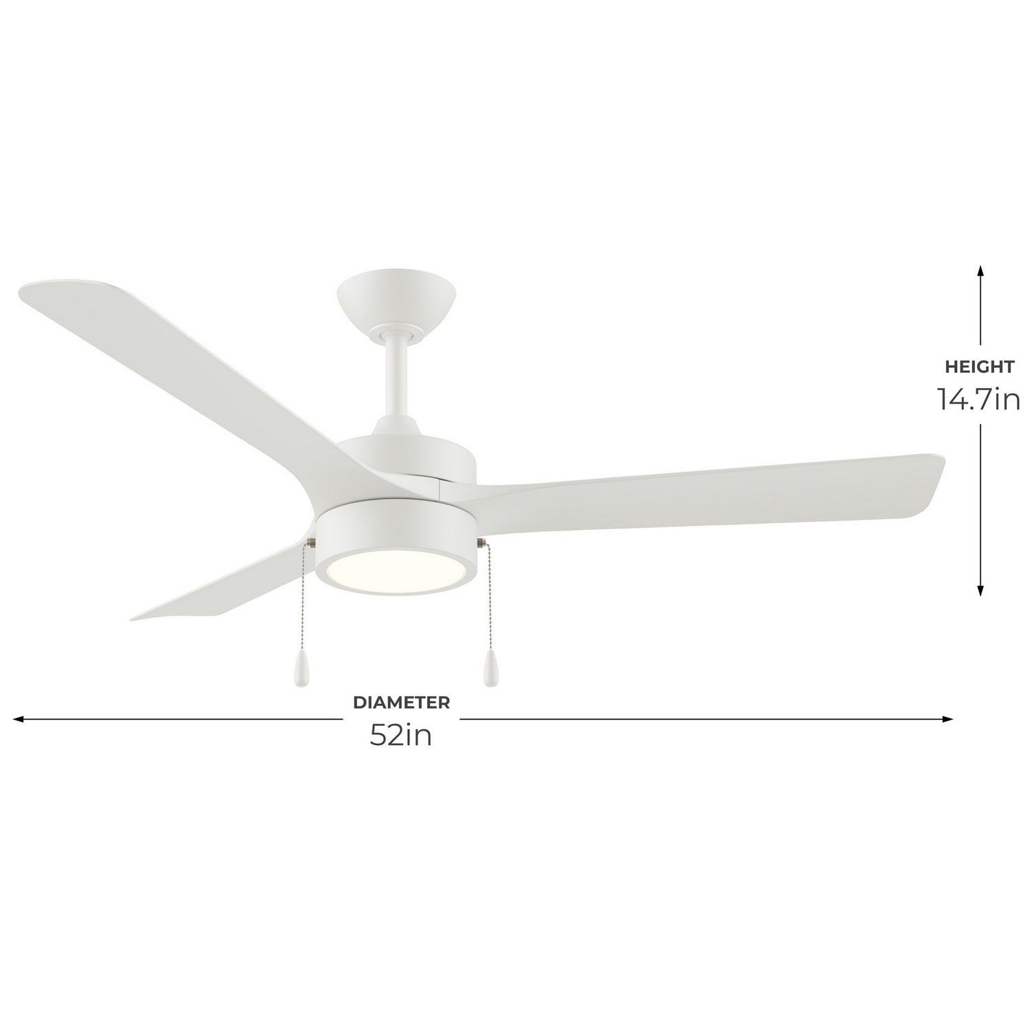 Progress Lighting - P250122-28M-30 - 52" Ceiling Fan - Axion I - Matte White