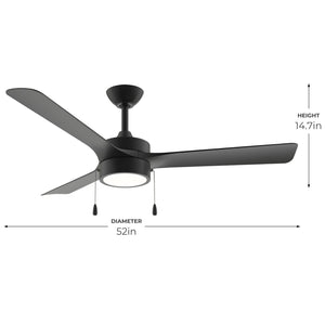 Progress Lighting - P250122-31M-30 - 52" Ceiling Fan - Axion I - Matte Black