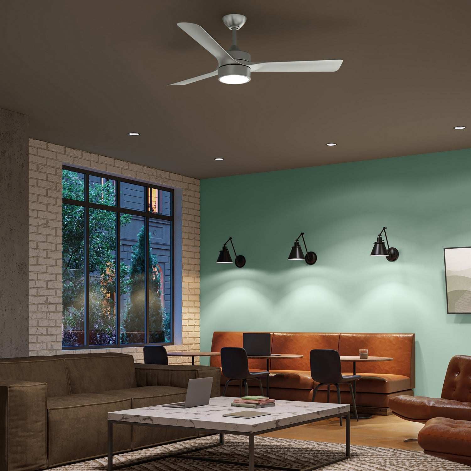 Progress Lighting - P250123-009-30 - 52" Ceiling Fan - Axion II - Brushed Nickel