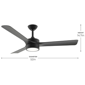 Progress Lighting - P250123-31M-30 - 52" Ceiling Fan - Axion II - Matte Black