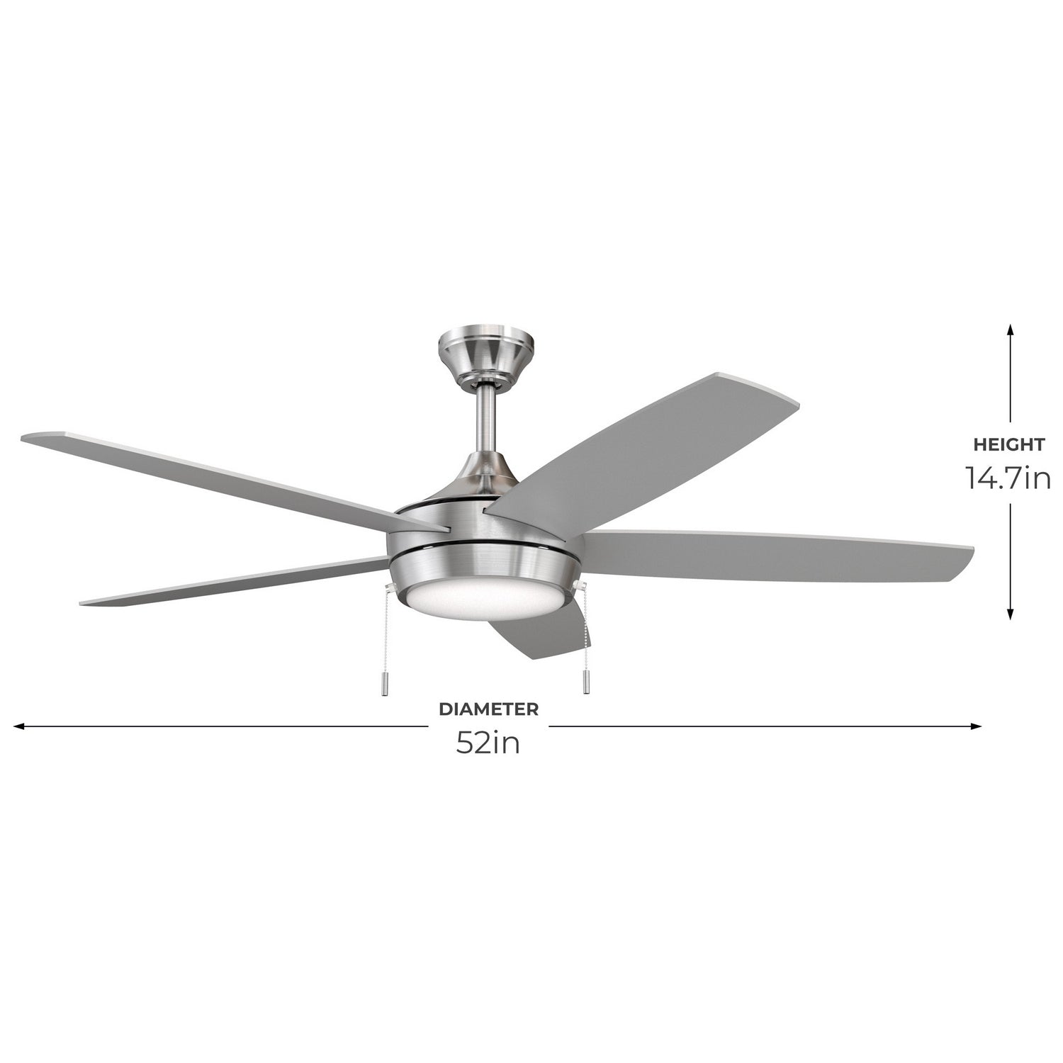 Progress Lighting - P250125-009-30 - 52" Ceiling Fan - Nolyn V - Brushed Nickel