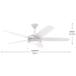 Progress Lighting - P250125-28M-30 - 52" Ceiling Fan - Nolyn V - Matte White