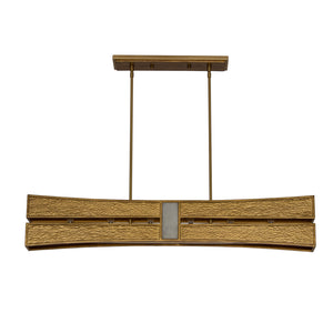 Kalco - 528461RBG - Six Light Linear Pendant - Dos - Rustic Gold and Brushed Gold