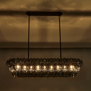Kalco - 524661BN - Nine Light Linear Pendant - Uroko - Black Nickel