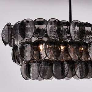 Kalco - 524661BN - Nine Light Linear Pendant - Uroko - Black Nickel