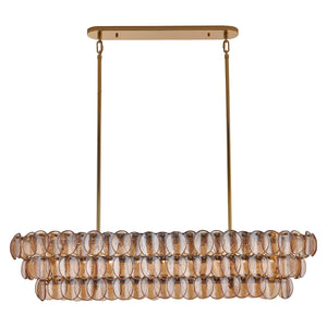 Kalco - 524661PWB - Nine Light Linear Pendant - Uroko - Polished Winter Brass