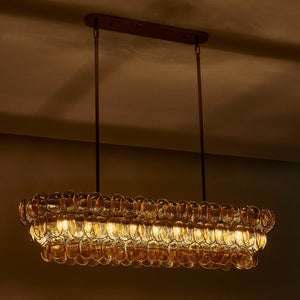 Kalco - 524661PWB - Nine Light Linear Pendant - Uroko - Polished Winter Brass