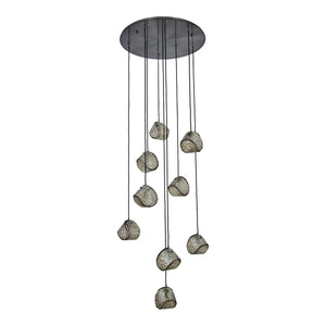 Kalco - 529553SBN - Nine Light Chandelier - Pallina - Satin Black Nickel