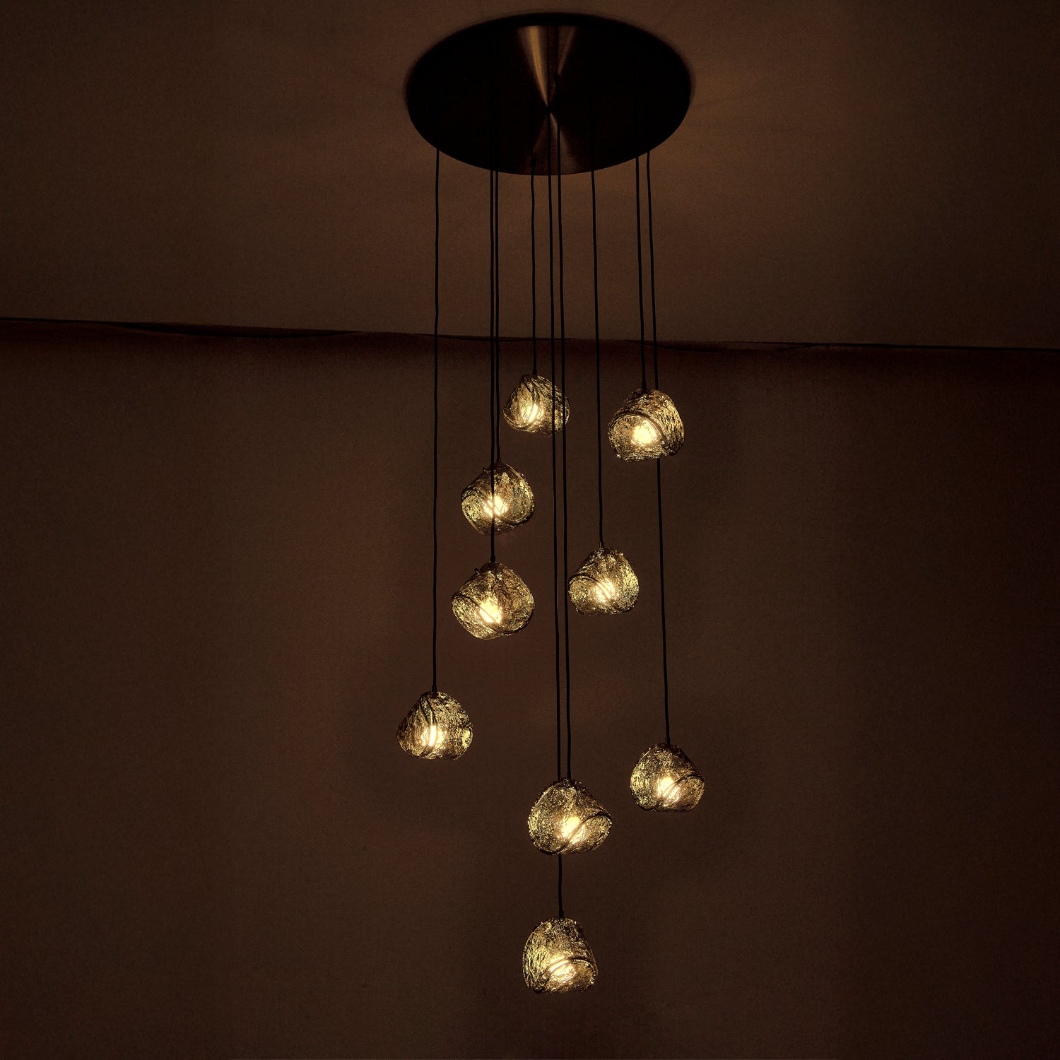Kalco - 529553SBN - Nine Light Chandelier - Pallina - Satin Black Nickel