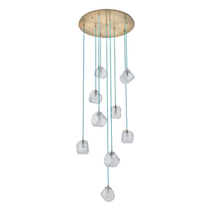 Kalco - 529553WB - Nine Light Chandelier - Pallina - Winter Brass