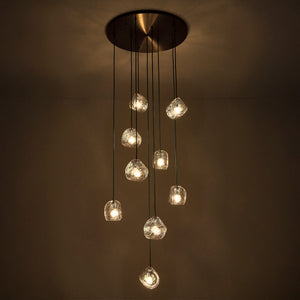 Kalco - 529553WB - Nine Light Chandelier - Pallina - Winter Brass