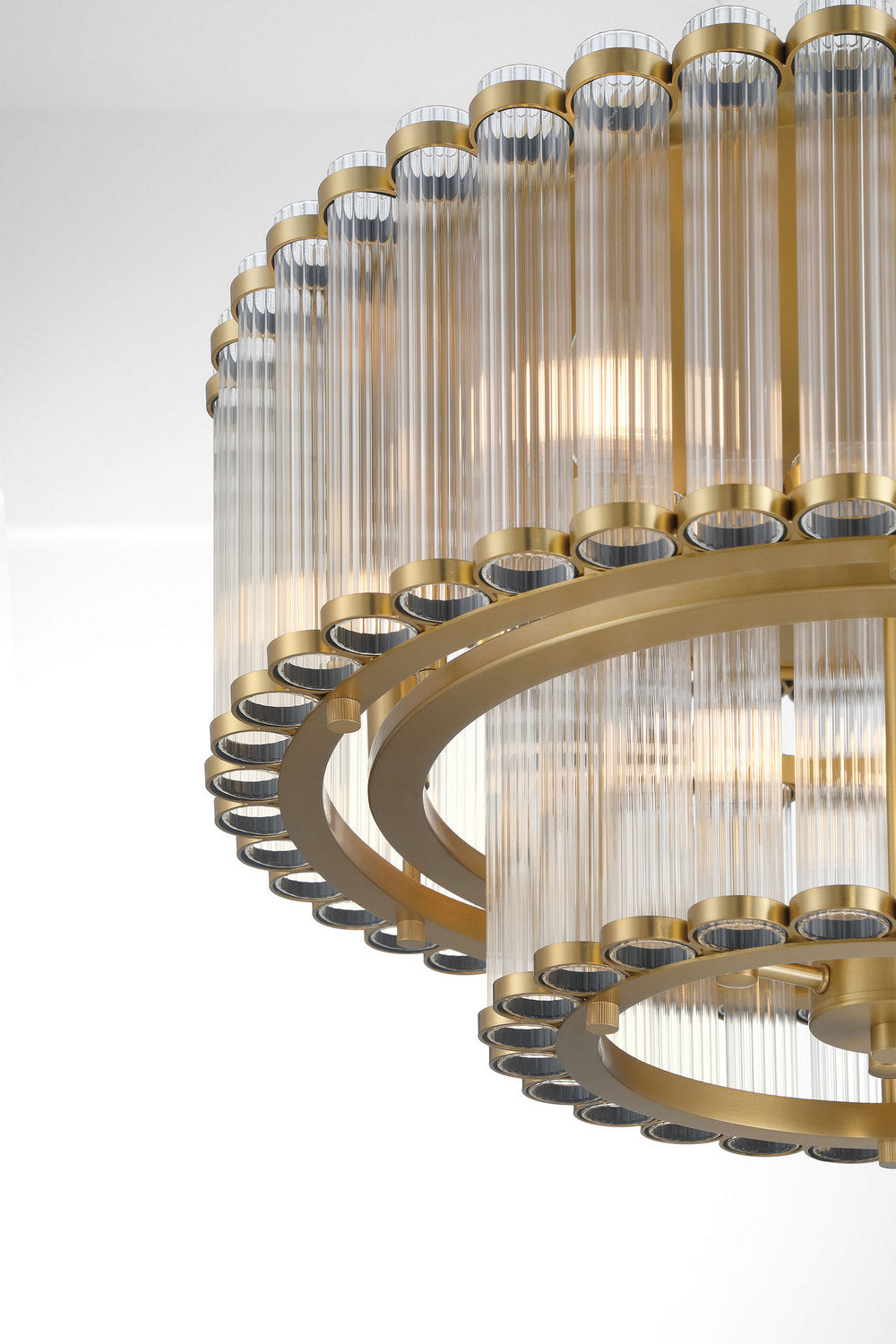 Eurofase - 49169-010 - Nine Light Flush Mount - Glasbury - Gold