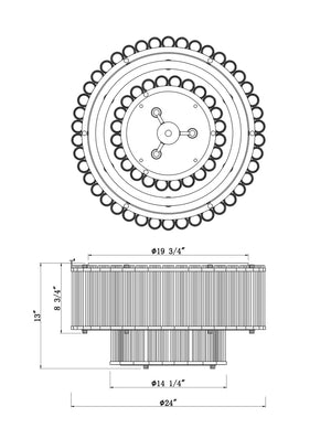 Eurofase - 49169-027 - Nine Light Flush Mount - Glasbury - Polished Nickel