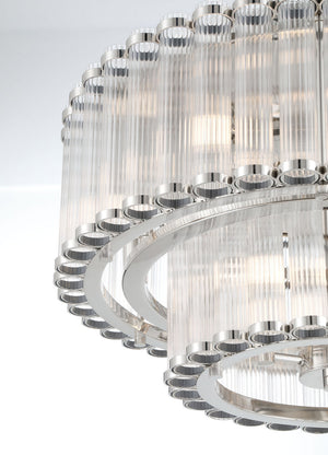 Eurofase - 49169-027 - Nine Light Flush Mount - Glasbury - Polished Nickel