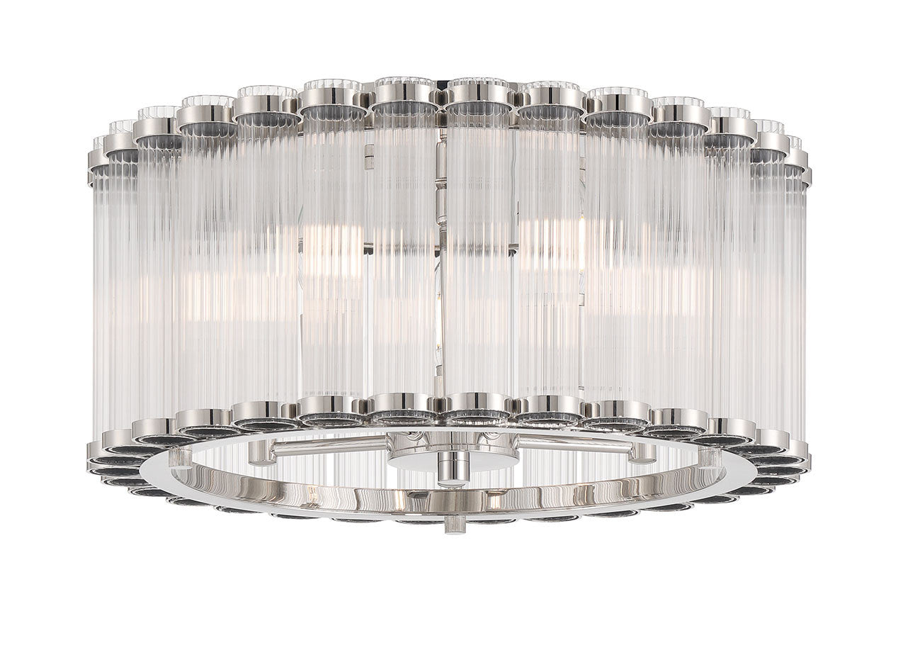 Eurofase - 49185-027 - Five Light Flush Mount - Glasbury - Polished Nickel