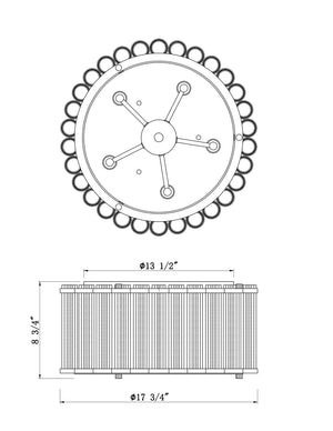 Eurofase - 49185-027 - Five Light Flush Mount - Glasbury - Polished Nickel