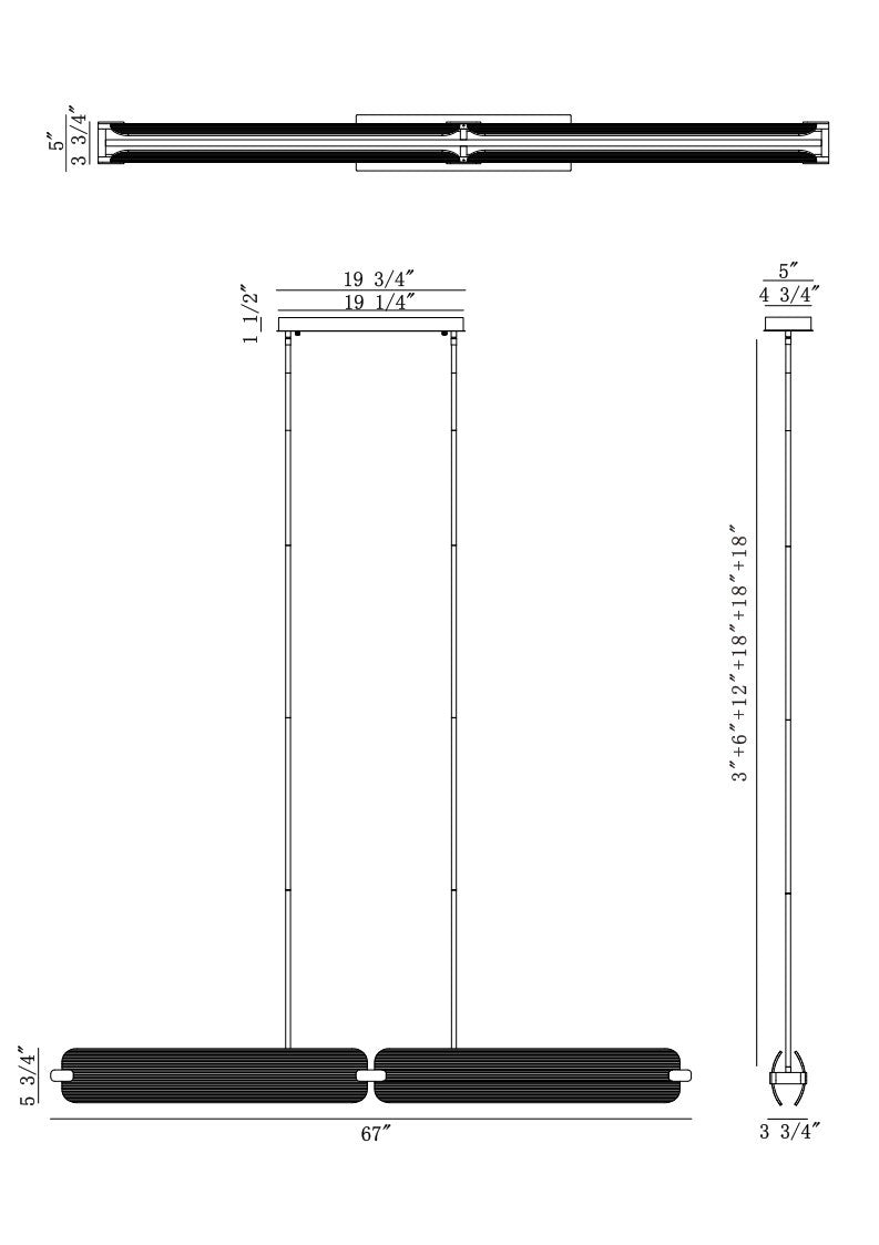 Eurofase - 50056-019 - LED Linear Chandelier - Neoness - Matte Black