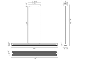 Eurofase - 50058-020 - LED Linear Chandelier - Neoness - Matte Black