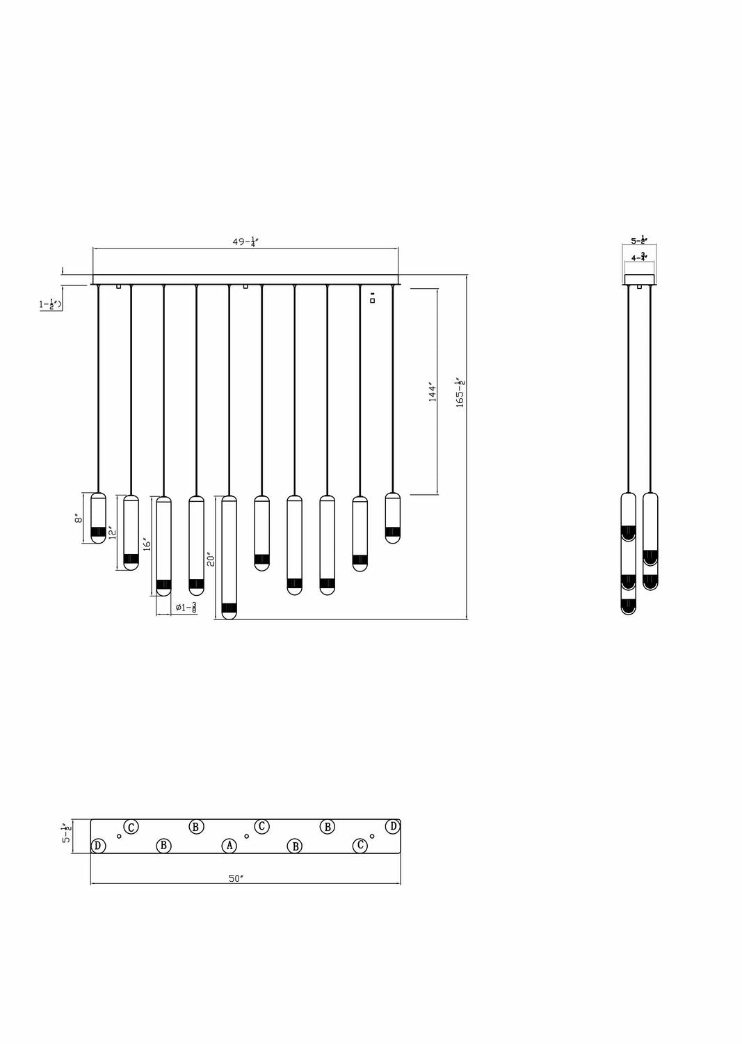 Eurofase - 50129-010 - LED Linear Chandelier - Cambre - Matte Black