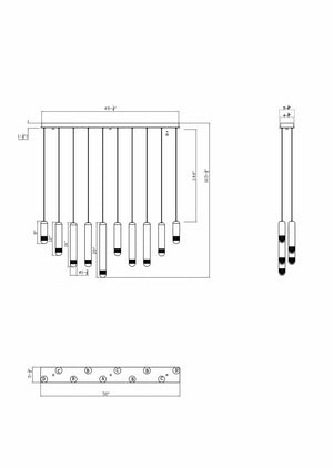 Eurofase - 50129-027 - LED Linear Chandelier - Cambre - Antique Brass