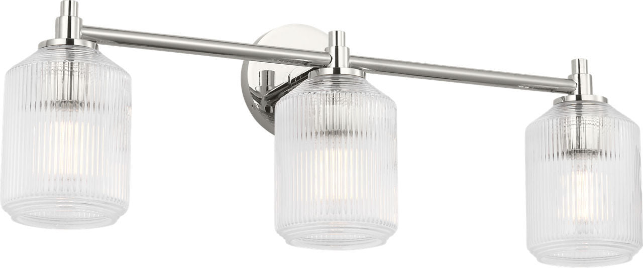Visual Comfort Studio - CV1093PN - Three Light Bath - Barstow - Polished Nickel | Polished Nickel