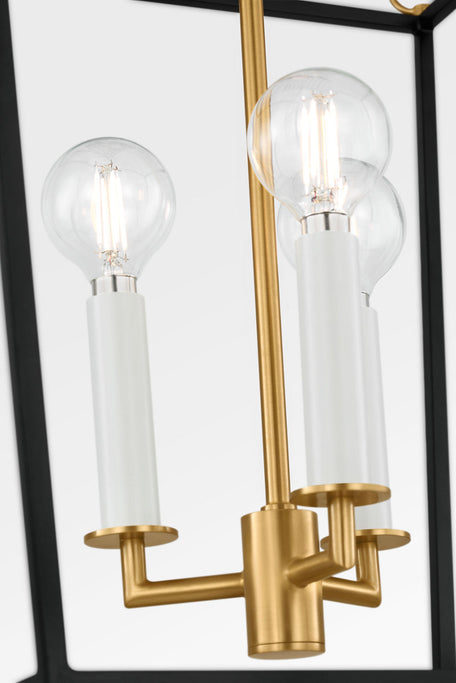 Visual Comfort Studio - KSC1183MBK - Three Light Lantern - Carlyle - Midnight Black | Burnished Brass
