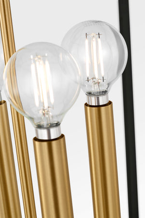 Visual Comfort Studio - KSC1174MBK - Four Light Lantern - Carlyle - Midnight Black | Burnished Brass