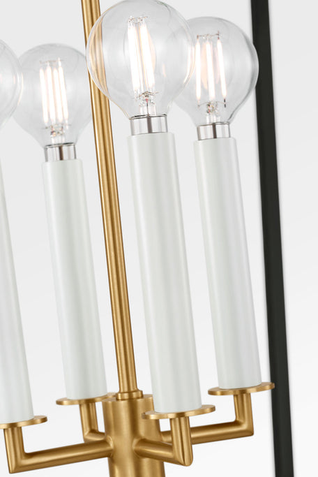 Visual Comfort Studio - KSC1174MBK - Four Light Lantern - Carlyle - Midnight Black | Burnished Brass