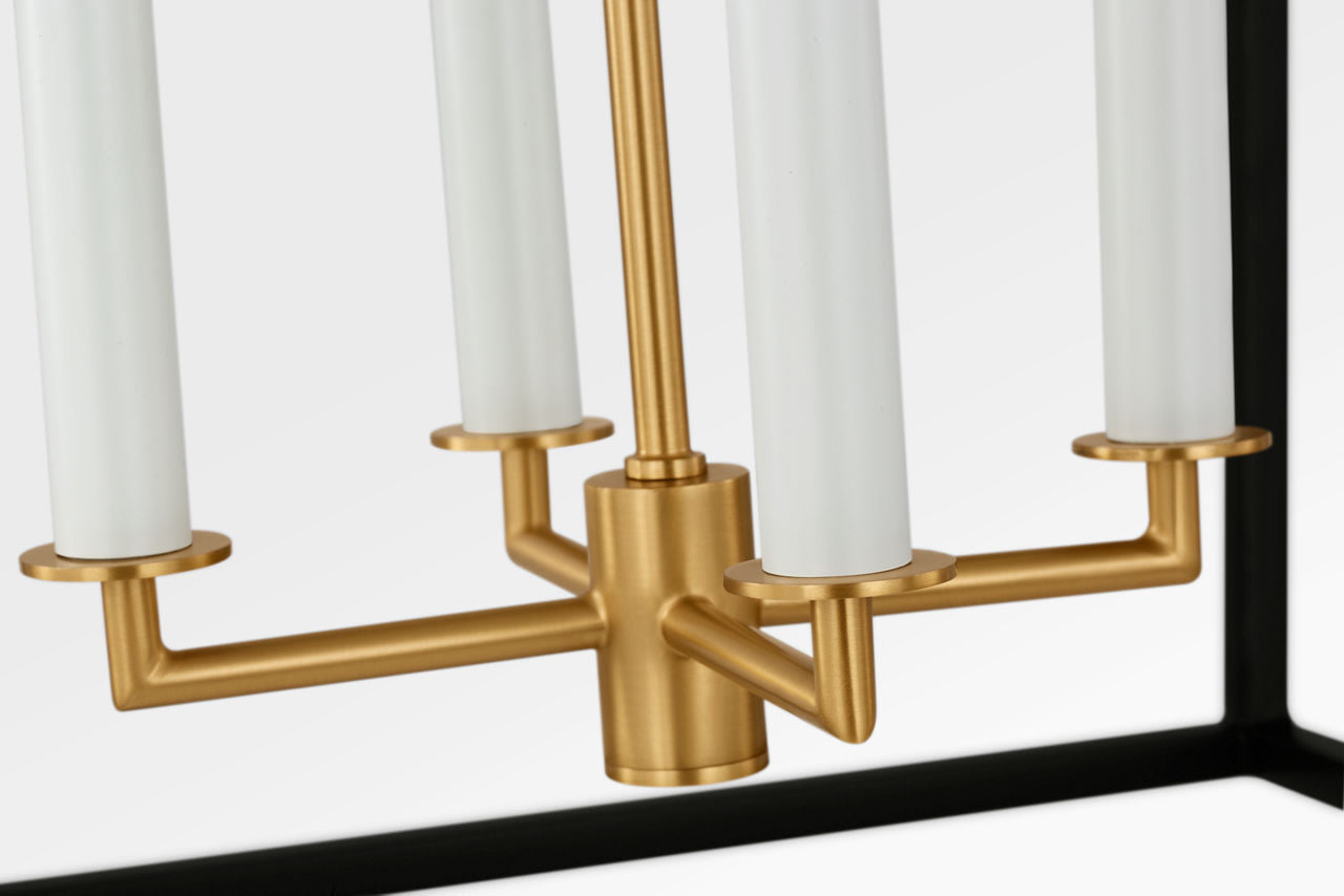 Visual Comfort Studio - KSC1194MBK - Four Light Lantern - Carlyle - Midnight Black | Burnished Brass