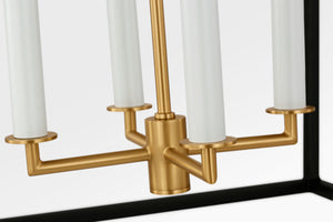 Visual Comfort Studio - KSC1194MBK - Four Light Lantern - Carlyle - Midnight Black | Burnished Brass
