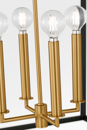 Visual Comfort Studio - KSC1194MBK - Four Light Lantern - Carlyle - Midnight Black | Burnished Brass