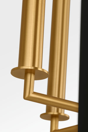 Visual Comfort Studio - KSC1194MBK - Four Light Lantern - Carlyle - Midnight Black | Burnished Brass